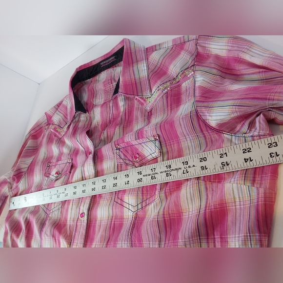 Rock 47 by Wrangker Pink Plaid Shirt XL - Picture 7 of 11